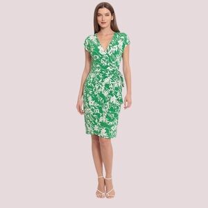 NWT Maggy London Women's Printed Matte Jersey‎ Wrap Dress - 18